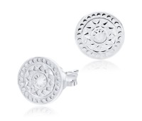 Mondalay Style Silver Stud Earring STS-3182